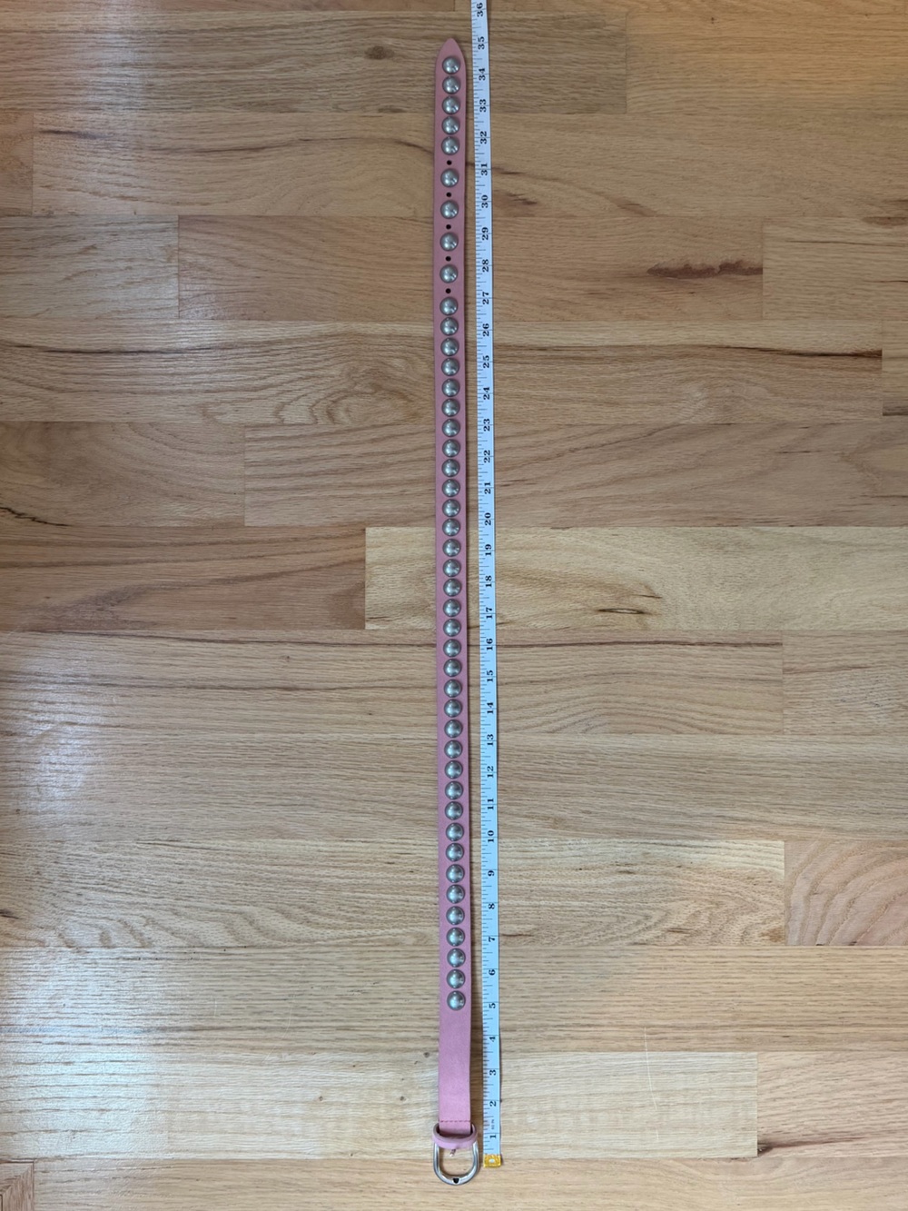 Isabel Marant Pink Leather Stud Belt with Silver Hardware